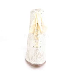 EU 41,5 = US 11 | VICTORIAN-30 | 2 3/4 Flaired Heel Lace Up Ankle Bootie w/Lace Overlay — thumbnail 2