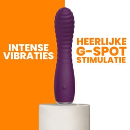 PureVibe® Orgazmik Dikke Geribbelde G-Spot Vibrator - Vibrators voor Vrouwen - Erotiek - Stimulator - Sex Toys voor koppels - Paars — thumbnail 3