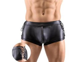 Boxer-Latex-Heren-Opwindend-Touwtjes-Rits-Erotisch-Zwart-Goedkoop