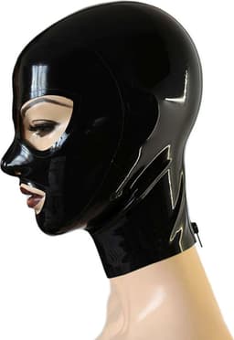 100% Latex Masker BDSM - Capuchon - Open mond - Ogen - Neusgaten - Rollenspel - Unisex - Extreme SM - Cosplay - MAAT S/M — thumbnail 4