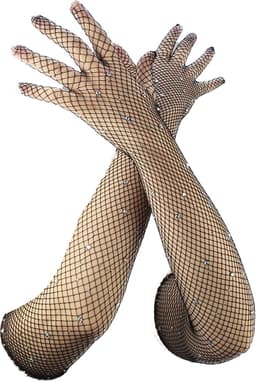 BamBella® Sexy Erotische Handschoenen Kant met steentjes Zwart onesize — thumbnail 6