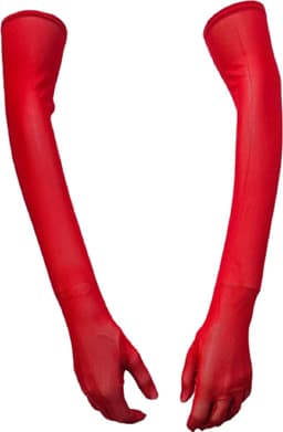 BamBella® - Handschoenen Panty stof Rood mesh onesize Sexy Lange Elastische handschoen — thumbnail 1