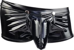 BamBella ® - Boxer short Maat XL Datex Zwart (Latex en stof SM kleding BDSM kruisloos erotische heren kleding — thumbnail 1