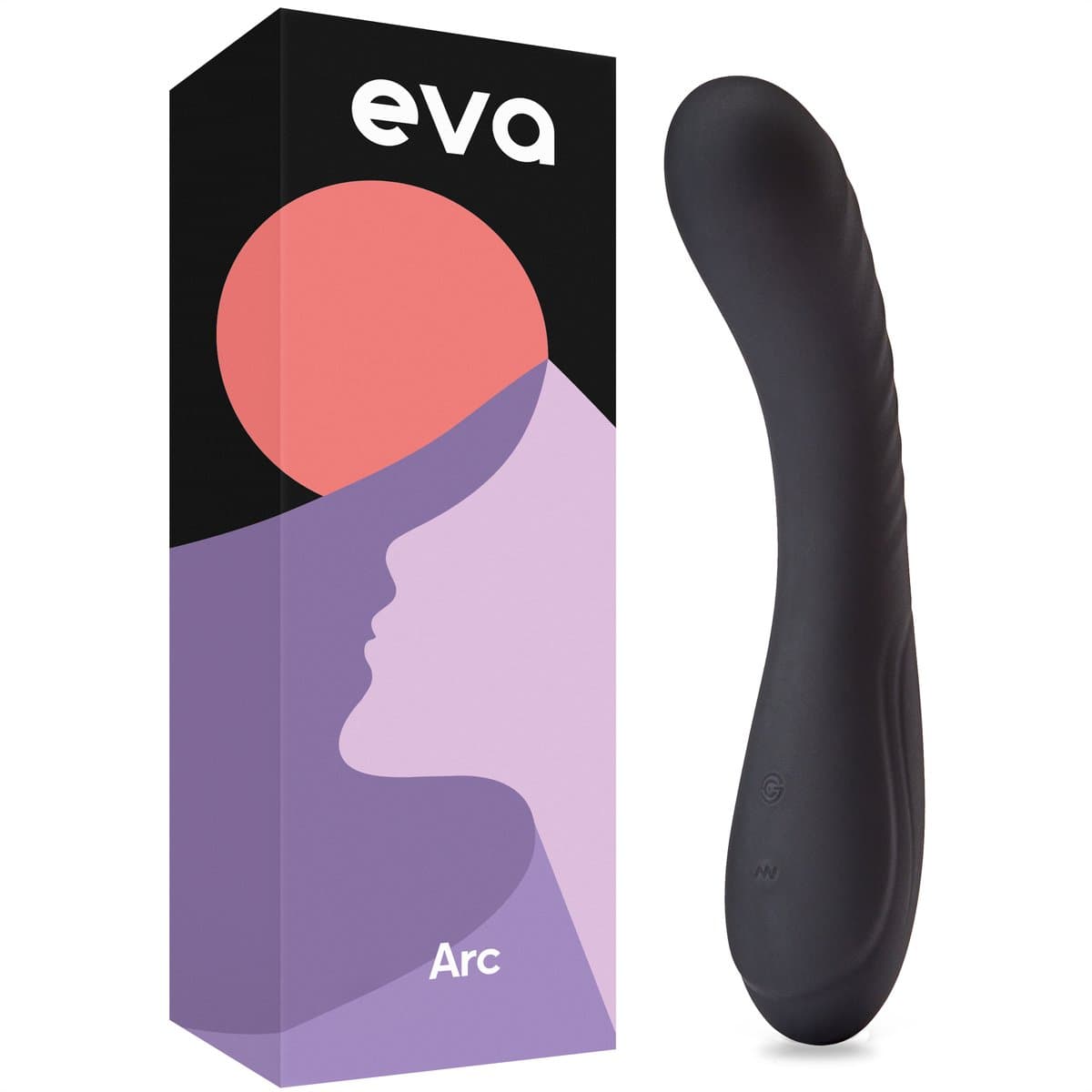 Eva® Arc - Gebogen Design Vibrator - Intense Clitoris & G-spot Stimulator - Spannende Luisterverhalen - Vibrators voor Vrouwen & Koppels - Stijlvolle Dildo - Premium Sex Toys voor Vrouwen - Cadeau voor vrouw - Obsidian Black — afbeelding 1