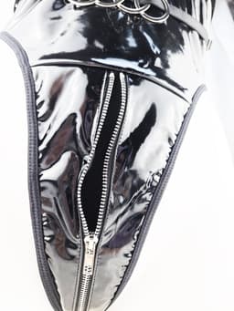 BamBella ® Bodysuit M/L Datex (Mix Latex en stof) wetlook Erotische jumpsuit pak - Catsuit BDSM - Glanzend — thumbnail 4