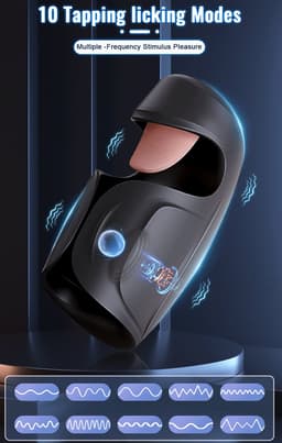 Automatische blowjob masturbator heren - Met realistische tong - Past om iedere penis - Penis stimulatie - Hevige orgasmes - 10 lik standen - 10 vibratiestanden — thumbnail 4