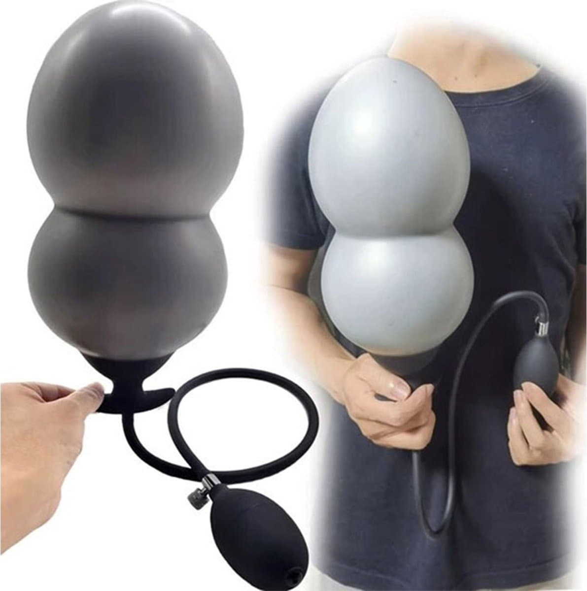 Opblaasbare buttplug XL Black Pro - Anaalplug - Anale kralen - Mega buttplug - Fisting - Zeer hoge kwaliteit — afbeelding 1