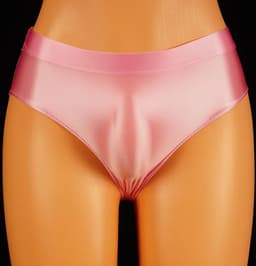 Satijnen Dames Slip voor Mannen – Glanzend – Hoge Taille – Roze — thumbnail 4