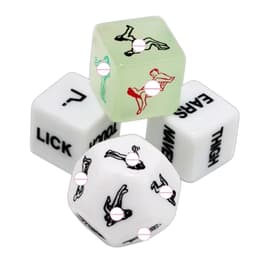 Erotisch dobbelspel met zakje - Sex dobbelstenen 4 stuks - Deluxe erotiek dobbelstenen - Pikant dobbelset - Sex dice - Voorspel set - Glow in the dark — thumbnail 3