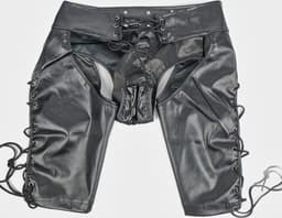BamBella ® Nep Leer broek - Maat XXL - Zwart - BDSM kleding erotische onderbroek heren kleding — thumbnail 9