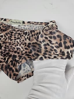 BamBella ® - Boxer short - Maat S/M - Panterprint - Bruin Dun kant gaas stof Ondergoed — thumbnail 4