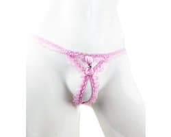 BamBella ® - String Kruisloos - One size - Sexy Roze Erotische onderbroek Heren