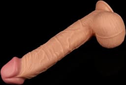 Realistische XXL King Size Dildo 30,5 cm lang en 5.5 cm dik - Levensechte Grote Dildo 30 cm lang - Realistische dildo met balzak en stevige zuignap - Realistische Dildo Met Zuignap en Balzak — thumbnail 8