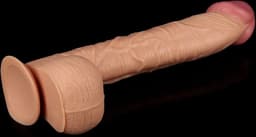 Realistische XXL King Size Dildo 30,5 cm lang en 5.5 cm dik - Levensechte Grote Dildo 30 cm lang - Realistische dildo met balzak en stevige zuignap - Realistische Dildo Met Zuignap en Balzak — thumbnail 3