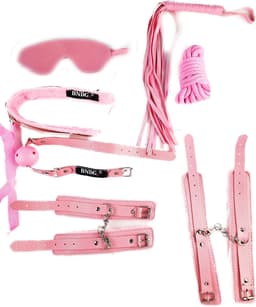 BNDGx® - Sex Toys - voor koppels - Set - SM Pakket - Bondage - Vastbinden - Kit - Startset - handboeien - Roze BDSM — thumbnail 1