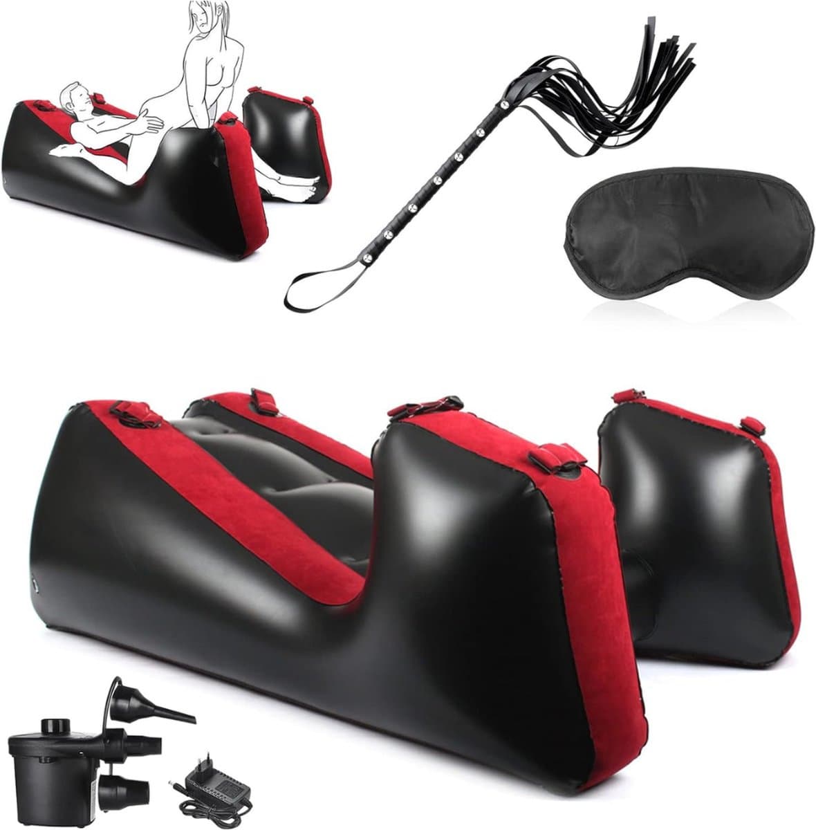 ALLGoods. Sex Kussen - Sex Stoel - Seks Kussen - bdsm Meubels - Sex Sofa – Sexmeubel – Seks Stoel - Sex Chair – Seksstoel 6 Riemen – Voor Mannen & Vrouwen – Seksspeeltjes Inclusief Zweep en Blinddoek - Discreet Verzonden — afbeelding 1