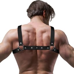 Fetish Submissive Attitude - Mens Adjustable Eco-Leather Cross Chest Bulldog Harnas — thumbnail 2