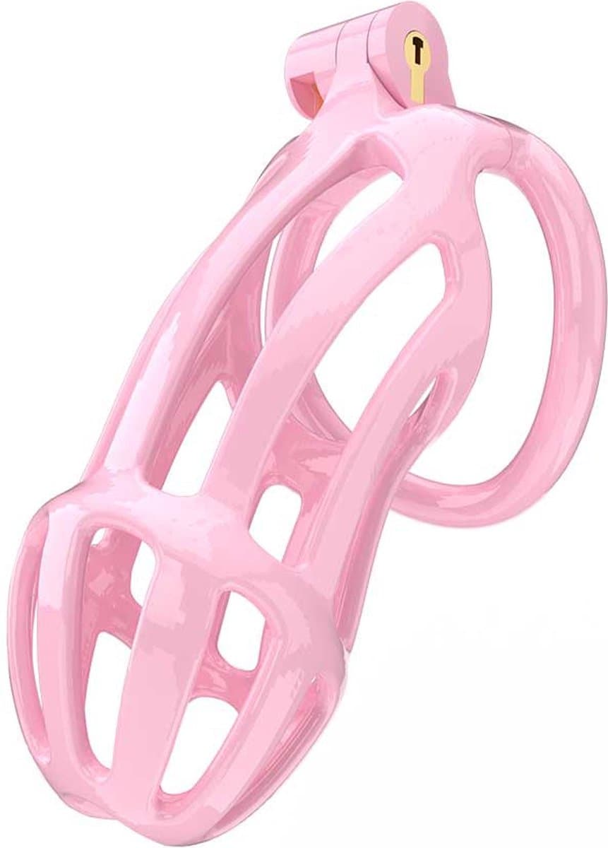 Rimba Toys - P-Cage PC02 - Kunststof Kuisheidskooi - Peniskooi - Chastity - Roze - Verkrijgbaar in 3 maten — afbeelding 1