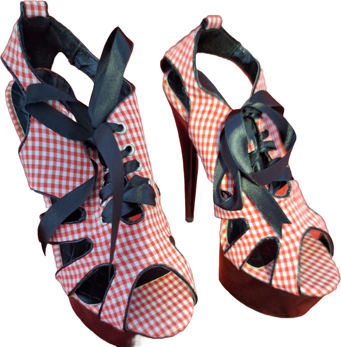 SOISBELLE RODE RUIT HIGH HEEL SIZE 38 — afbeelding 1