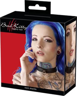 Bad Kitty – Kunstlederen Halsband met O-Ring om Slaven In Toom te Houden Verstelbaar – Zwart — thumbnail 2