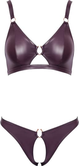 Cottelli Collection Open Lingerie in Erotisch Wetlook Stijl - Open Kruis Lingerie - Extra Comfortabele Fit - Maat XL — thumbnail 7