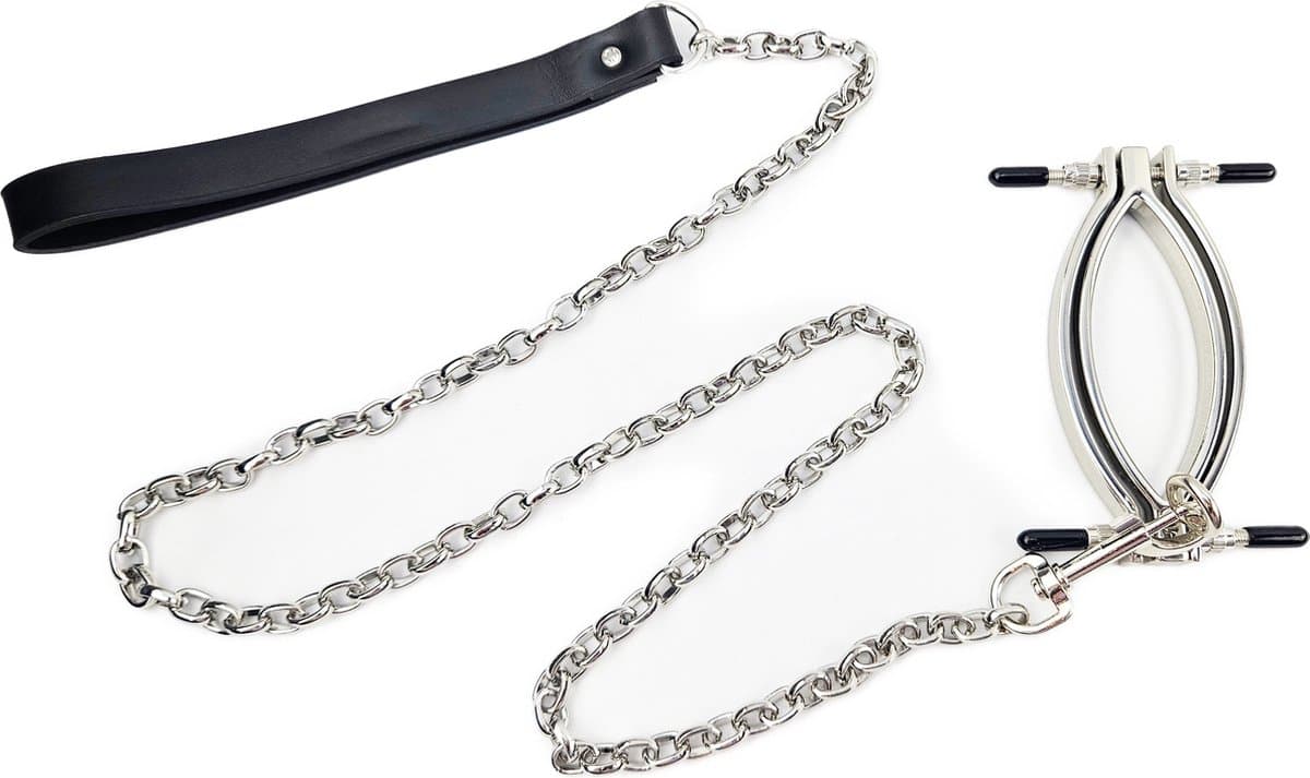BNDGx® - Metalen Vagina Klem spreider - Extreme BDSM Schaamlippenklem met lijn | SM | — afbeelding 1