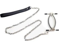 BNDGx® - Metalen Vagina Klem spreider - Extreme BDSM Schaamlippenklem met lijn | SM |