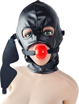 BNDGx® - Extreme BDSM sex Masker - Nep Leer - Met Gag blinddoek - SM Erotisch — thumbnail 6