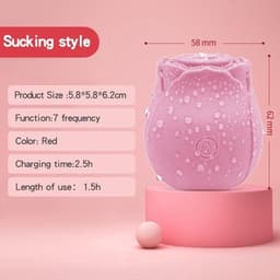 Akindo - lichtroos - vibrator 10 standen - waterproof - sex - sex toys - sex toys voor vrouwen en koppels - clitoris zuigend vibrerend speeltje - voor vrouwen Sucking Vibrator, Clitoral Suction, Clot Clitoris, Nipple Stimulator - roos bloem — thumbnail 3