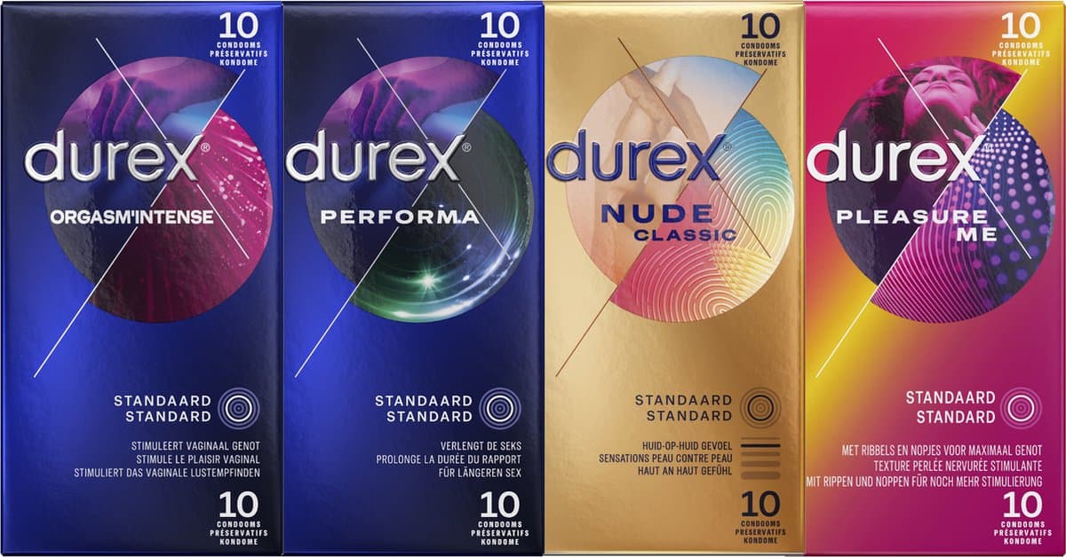 Durex - 40 Condooms - Orgasm Intense - Performa - Nude - Pleasure me - Voordeelverpakking — afbeelding 1