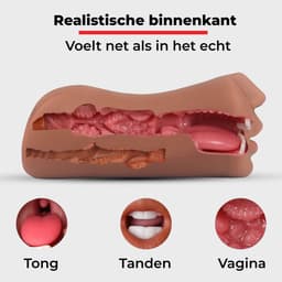 HappySexy Pocket Pussy 3 in 1 Masturbator - Inclusief Gratis Opbergzakje - Sex Toys Voor Mannen - Kuntkut Anaal Deepthroat Blowjob - Kunst Vagina Realistisch — thumbnail 4