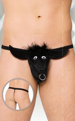 Softline Collection - Grappig stier string voor heren- zwart S t/m L — thumbnail 2