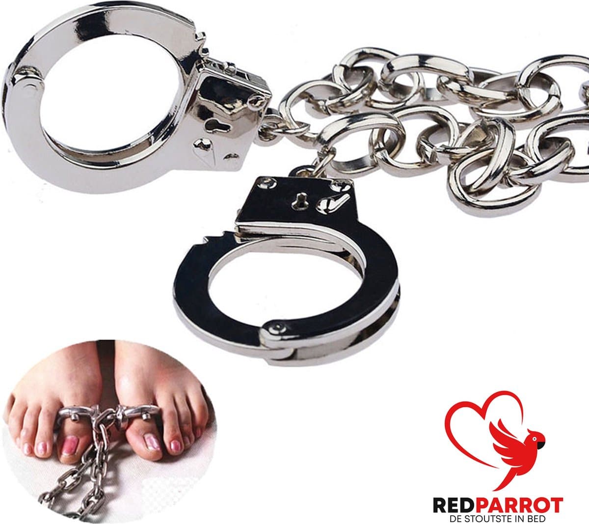 Teenboeien BDSM - RVS - Bondage - One size - Ketting - 2 boeien — afbeelding 1