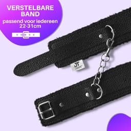 JT Products Bondage Handboeien Zwart Erotiek Set voor BDSM - Seksspeeltjes Set Voor Koppel - Lederen Handboeien & Metalen Ketting - Sex Toys Kado - Seks Cadeau Hem & Haar - Kinky Cadeautjes Volwassenen - Erotisch Verjaardag Cadeautje Mannen & Vrouw — thumbnail 8