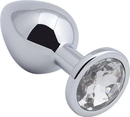 Banoch - Buttplug Aurora Clear Medium - Metalen buttplug - Diamant steen - Wit — thumbnail 1