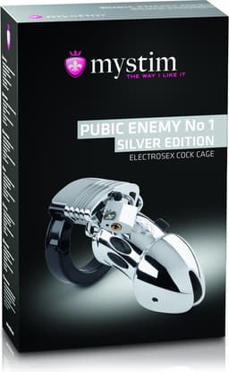PUBIC ENEMY NO 1 COCK CAGE ZILVER EDITION - elektronische stimulatie — thumbnail 5
