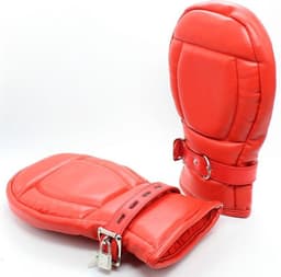 Banoch - Bondage Mittens - PU Leer - Rood - bdsm — thumbnail 1