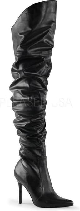 Classique-3011 hoge overknee scrunch laars met puntige neus en stiletto hak zwart - (EU 39 = US 9) - Pleaser — thumbnail 2