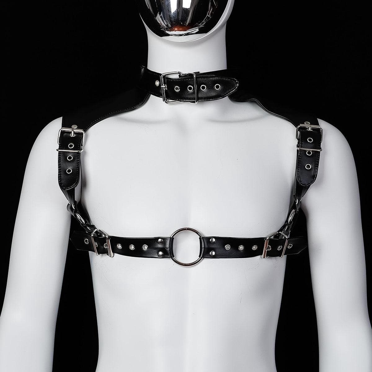 Banoch | Chest collar harness Raigel - imitatie leer harnas voor man — afbeelding 1