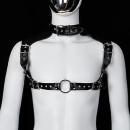 Banoch | Chest collar harness Raigel - imitatie leer harnas voor man — thumbnail 1