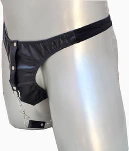 String-Latex-Heren-Sexy-Goedkoop-Ketting-Drukkers-Erotisch-Gay-Homo-Spannend-Zwart — thumbnail 3