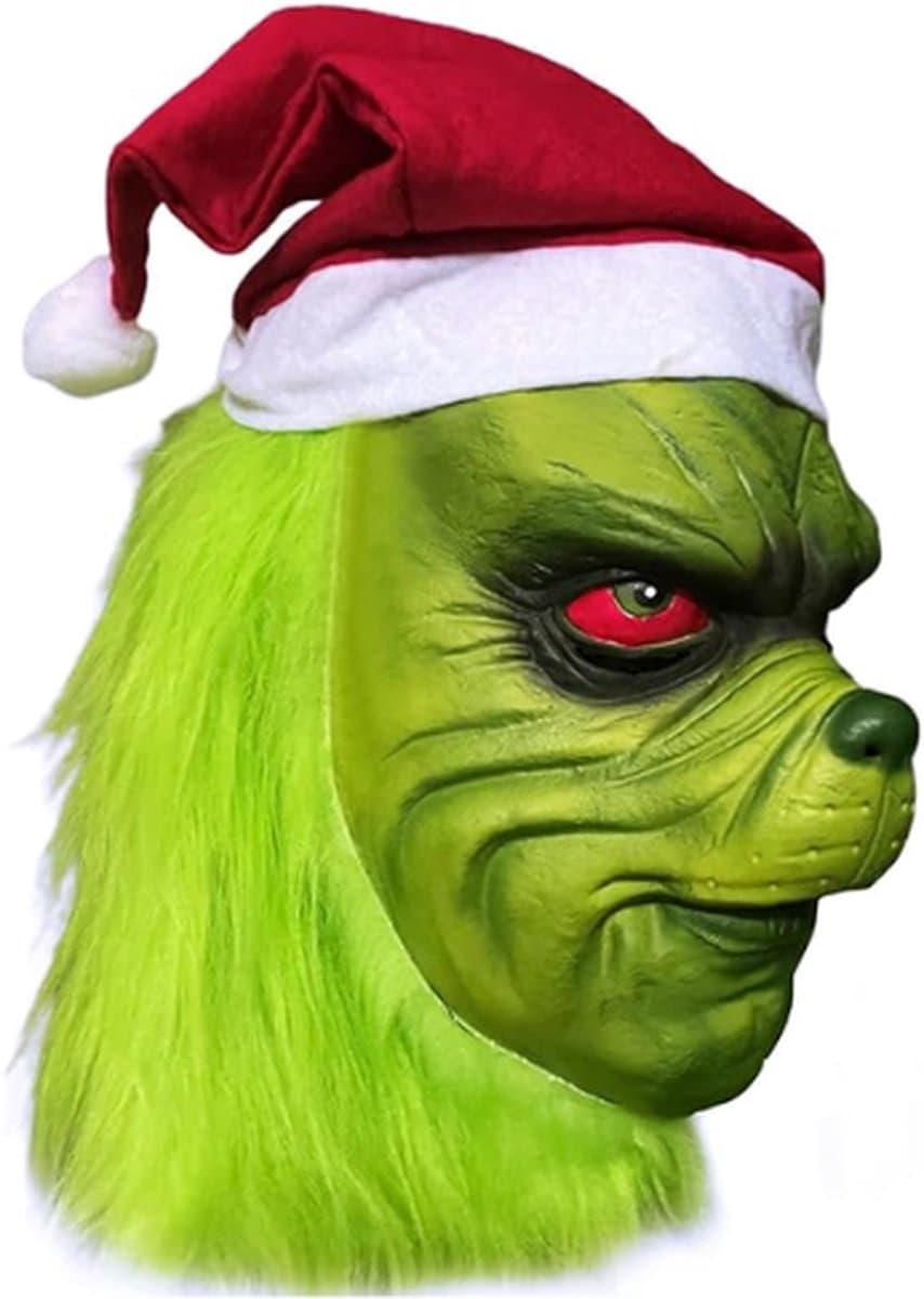 Kerstmasker voor Volwassenen Mannen Vrouwen - Kerstmis Groen Monster Latex Masker - Kerstman Masker - Volwassen Kerstkostuum Masker Carnaval Halloween Cosplay Masker — afbeelding 1