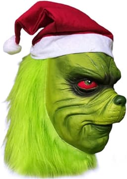 Kerstmasker voor Volwassenen Mannen Vrouwen - Kerstmis Groen Monster Latex Masker - Kerstman Masker - Volwassen Kerstkostuum Masker Carnaval Halloween Cosplay Masker — thumbnail 1