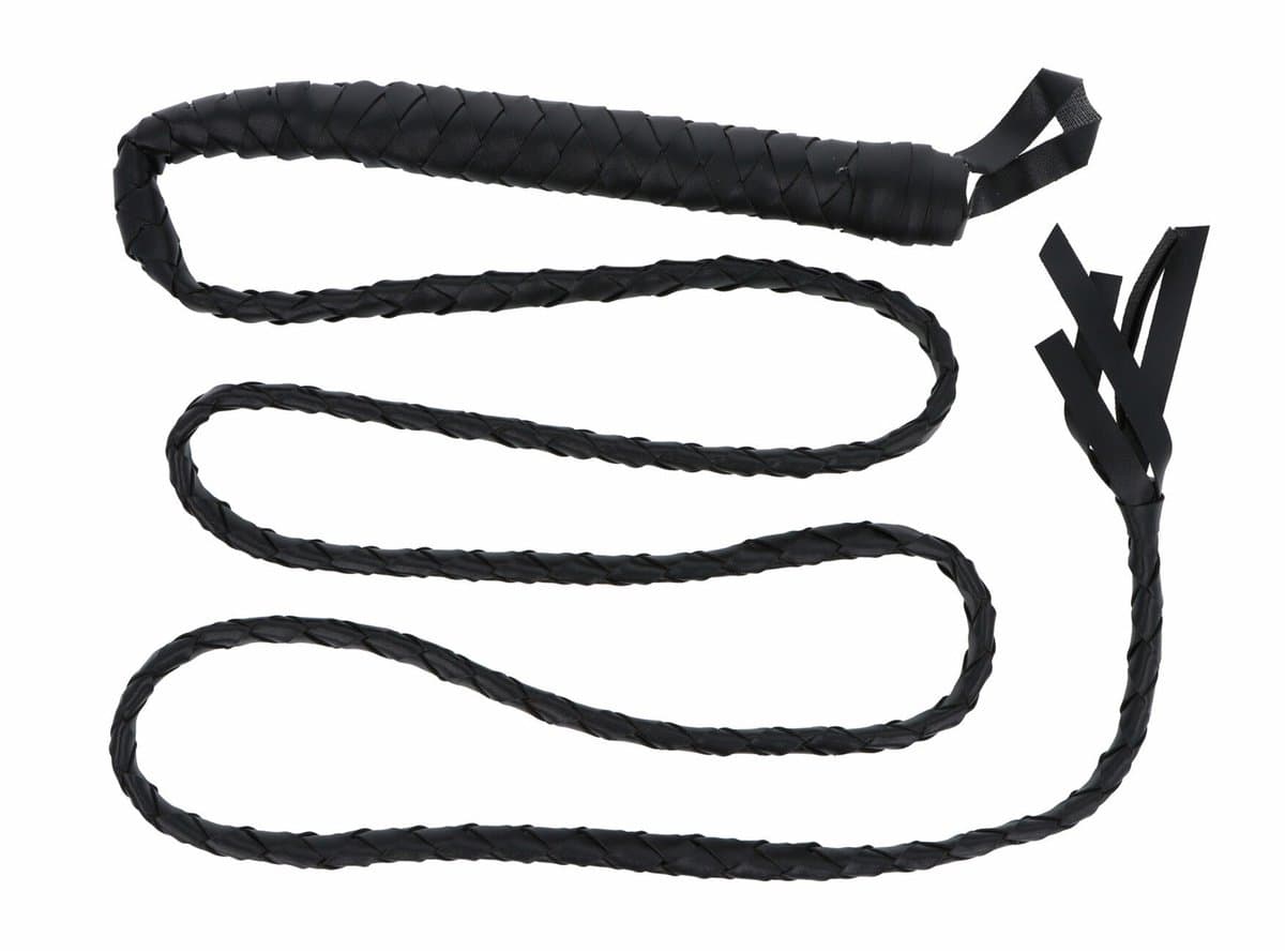 Henbrandt Lange zweep 200 cm - zwart - avonturier/cowboy verkleed accessoires Carnaval — afbeelding 1