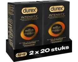 Durex Intensity Condooms - Nieuwste generatie ultradunne, latexvrije condooms voor mannen – Gedeelde lichaamswarmte - 2 x 20 stuks - Voordeelverpakking