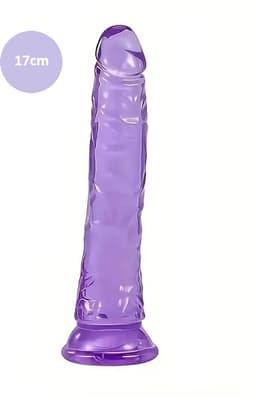 Paarse Dildo Met Zuignap - Voor Vrouwen & Mannen - Anaal - Zacht & Flexibel 17CM — thumbnail 2