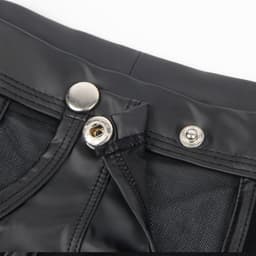PleazureX Leren boxer met losmakende kruis - opwindend - nachtclub - sexy - doorschijnend - heren lingerie - Maat XL — thumbnail 2