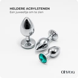 Metalen Buttplugs voor mannen en vrouwen - Buttplug Set 3-Delig - Anal & Butt Plug - Groen — thumbnail 5