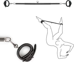 EasyToys - Expander Spreader Bar and Cuffs Set - Stevig Materiaal - Bondageset - Bondage Set - BDSM Set - Bondage - Sex Toys voor Vrouwen en Mannen - Handboeien Seks - Zwart — thumbnail 16
