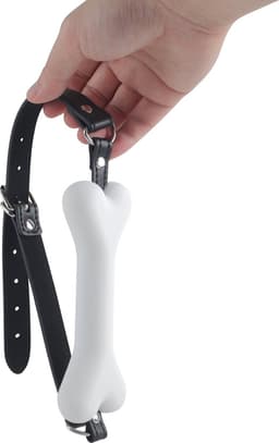 Banoch - Mouthgag bone - siliconen gag bot - honden bot wit - puppy play — thumbnail 4